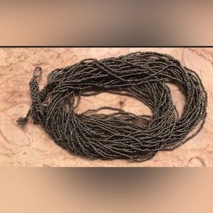 Grey \ bronze seed multi strand necklace